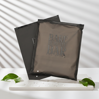 Sacs à fermeture éclair pour vêtements écologiques et givrés, sacs d'emballage réutilisables en PE avec fermeture éclair pour pulls et vestes