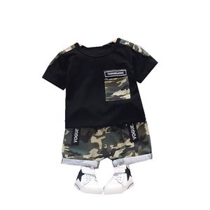 Ensemble décontracté d'été à manches courtes camouflage pour garçons. Tenue élégante pour garçon, style été, mode coréenne. - Product Image 6
