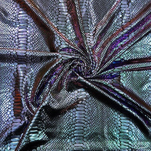 Tejido metálico con textura de piel de serpiente 3D Material elástico de poliéster con brillo brillante, adecuado para trajes de baño y mallas - Product Image 5