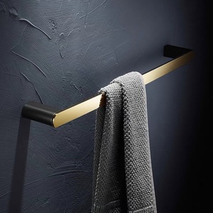 Juego de Accesorios de Baño Estándar, Cobre Cepillado, Negro Dorado, Moderno, Minimalista, Montado en la Pared, Juego de 6 Piezas - Product Image 2