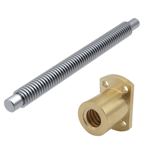 Vis trapézoïdale en acier inoxydable de haute précision avec écrou carré en laiton et roulement, <span class=keywords><strong>tige</strong></span> <span class=keywords><strong>filetée</strong></span> Acme pour pièces d'usinage CNC longues - Product Image 3