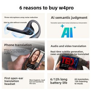 Auriculares de Interpretación Simultánea Timekettle W4 Pro con Carga Tipo-C para Traducción de Video <span class=keywords><strong>en</strong></span> <span class=keywords><strong>Tiempo</strong></span> <span class=keywords><strong>Real</strong></span> - Product Image 4