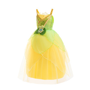 Niñas Tiana Cosplay disfraz vestido niños trajes fantasía Halloween carnaval fiesta <span class=keywords><strong>Tinkerbell</strong></span> disfraz juego de rol ropa de lujo - Product Image 3