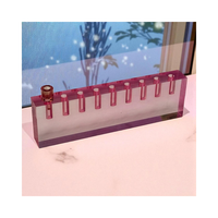 Menorah en Lucite Judaica pour Hanouka, Support à Bougies en Acrylique, Vase à Fleurs Convertible Shamash pour la Décoration de Table Juive à la Maison