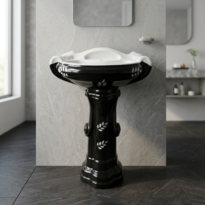 Lavabo de Pedestal Autolimpieza Nuevo modelo Lavabo de diseño de ley con Pedestal Hecho en India Sanitario de cerámica de calidad - Product Image 4