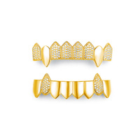 Capuchons dentaires en argent sterling avec moissanite synthétique, bijoux dentaires, ensemble d'accessoires hip-hop, style street rap vampire