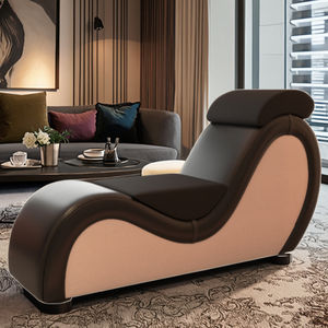 Dareko-Silla de cuero sintético en forma de S, sofá-cama de una plaza para hotel, apartamento o uso doméstico - Product Image 1