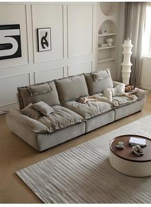 Divano MYUZ Grande Stile Barca a Vela 2025, Divano da Soggiorno in Tessuto Chenille Stile Italiano con Seduta Extra Profonda <span class=keywords><strong>e</strong></span> Schienale Mobile - Product Image 4