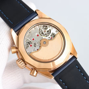 Bespoke Limited Edition Skeletonized Flyback <b>Chronograph</b> Rose Gold Case Blue Dial <b>Automatic</b> Mechanical Gentlemen Timepiece - Product Image 3