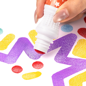 Kit de marqueurs à points pailletés 8 couleurs, 40 ml, avec 12 cartes de <span class=keywords><strong>dessin</strong></span>, coffret cadeau, kit artistique éducatif pour enfants - Product Image 3