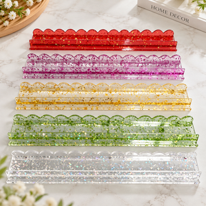 Support de rangement pour tuiles de Mahjong américain en acrylique doré festif, 20 pouces, avec fentes ondulées, règle d'organisation et poussoir, durable et étanche, en stock - Product Image 1