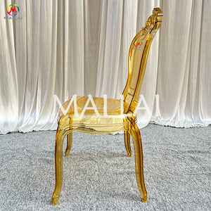 Silla de resina de plástico transparente sin brazos para boda, silla de boda de color ámbar, transparente, para fiesta - Product Image 3