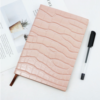Ensemble de Carnet de Notes en Cuir Vegan Personnalisé A5 avec Couverture Gaufrée Crocodile Cadeau d'Entreprise de Luxe pour Bureau Exécutif