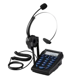 Professional Binaural Rj9 USB Caller Id call center noise cancelling cord telephone headset