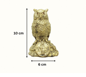 Mini Figura Decorativa de Búho Dorado en Resina, Adorno de Pájaro para el Hogar, Oficina, Escritorio, Estante, Vitrina, Elegante Adorno Interior y Coleccionable - Product Image 3
