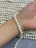 Perles d'eau douce naturelles Edwin White, qualité AA, taille 7,5-8,5 mm, formes lisses, presque rondes, prix abordable, enfilables.