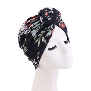 Wholesale Ready Ship Women Turban Pattern Printed African Knot Headwrap Twist Knot Beanie Pre-<b>Tied</b> Bonnet Cap Outdoor - Product Image 4