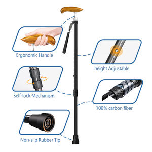 Pengiriman Dalam 15 Hari Dirancang untuk Produk Perawatan Rumah Tangga Lansia Rehabilitasi  Penyangga 200LBS Tongkat Serat Karbon Kustom - Product Image 3