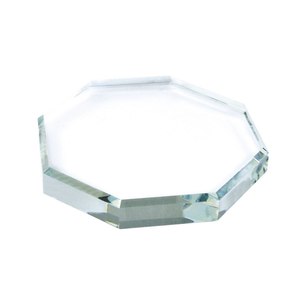 Fermacarte Ottagonale 80x80x19 mm Trasparente Cristallo, Accessorio da Scrivania per Ufficio - Product Image 1