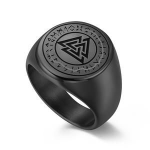 Anillos de Sello Vikingos de Acero Inoxidable para Hombre, Estilo Punk, con Runas, Anillos Triangulares con Nudo, Joyería de Moda, Accesorios, Venta al Por Mayor - Product Image 2