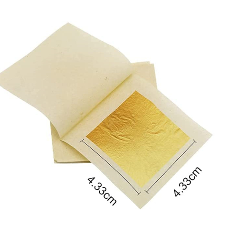 4.3 * 4.3cm 24K金箔食用金箔シートDIYケーキデコレーション