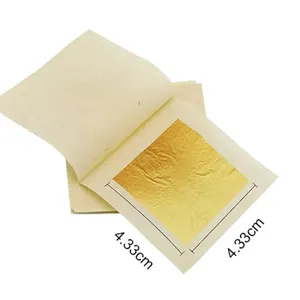 Folhas de ouro comestíveis 24k 4.3*4.3cm, folhas de ouro 24k comestíveis para decoração de bolo, artesanato e faça você mesmo, ouro de embrulho