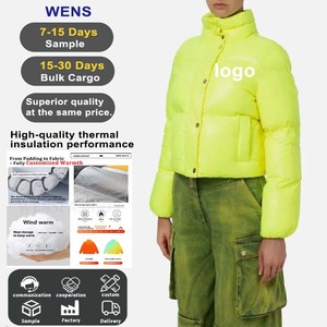 Parka de burbujas acolchada ligera para mujer, chaquetas acolchadas, 100% poliéster, impermeables y a prueba de viento, abrigos cortos acolchados de invierno - Product Image 2