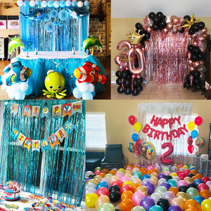 Rideau en feuille métallique 1x2M, rideau mural scintillant en feuille de tinsel pour arrière-plan de porte, idéal pour anniversaire, mariage, événement, fête - Product Image 2