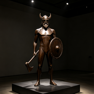 Statua in Bronzo di Guerriero Vichingo per Decorazione Esterna del Giardino - Product Image 4