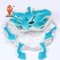 Fabricant de bonbons en gros, bonbons aux fruits, bonbons en forme de dauphin de dessin animé, requins gélifiés bleus, bonbons en vrac, bonbons sucrés