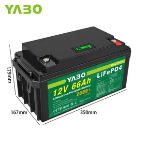 OEM 12v 24v 36v 48v 20ah 40ah 50ah 100ahディープサイクルリチウムイオンバッテリー66AhLifepo4バッテリー12v 60Ah