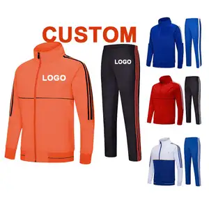 Custom LOGO Fitted Sweatsuit 2 Piece Custom Mens Sport Jogging Suits Plain Tracksuit Football Clothes