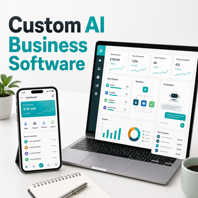 Custom AI Software Development for Business Management ERP CRM with MAC Support Internet Version Stock Available