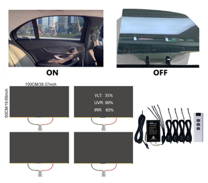 <span class=keywords><strong>Film</strong></span> intelligent télécommandé pour fenêtre de voiture 100*50cm, 4 pièces/ensemble, films de confidentialité PDLC, films intelligents commutables <span class=keywords><strong>noir</strong></span> clair - Product Image 3