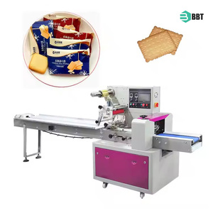Machine à emballer horizontale automatique de biscuits de casse-croûte machine d'emballage d'oreiller de biscuits de <span class=keywords><strong>sandwich</strong></span> de gaufrette - Product Image 1