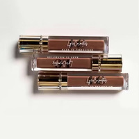 Gloss à lèvres en tube transparent avec logo personnalisé, capuchon doré, haute pigmentation, imperméable, longue tenue, gloss liquide pour les lèvres, vente en gros