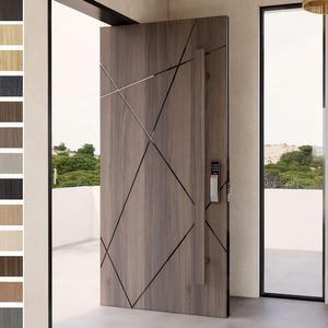 Porte d'entrée en bois massif de fabrication chinoise de premier plan, design moderne, luxe, villa, appartement, salon, extérieur, antivol, pivotante - Product Image 2