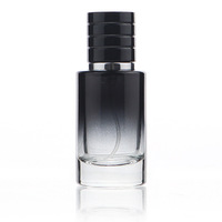 Botol Parfum Kaca High-End 30ml dengan Pompa Semprot Warna Hitam & Putih Bentuk Silinder Kotak Logo Kustom 100pcs MOQ