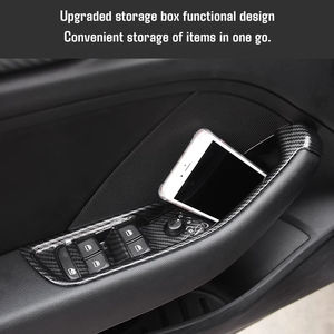 Pour Audi A3 8V 2013-2020, garnitures décoratives intérieures en fibre <span class=keywords><strong>de</strong></span> carbone, collier <span class=keywords><strong>de</strong></span> <span class=keywords><strong>levier</strong></span> <span class=keywords><strong>de</strong></span> vitesses, console, tableau <span class=keywords><strong>de</strong></span> bord, accoudoir, housse, <span class=keywords><strong>coque</strong></span> - Product Image 4