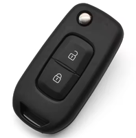 Coque de clé de voiture télécommandée à 2 boutons en ABS noir sans batterie