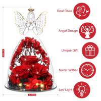 Glasabdeckung Ewige Blume Erzengel Ewige Rose Tanabata Valentinstag Geschenk Glasabdeckung Dekoration
