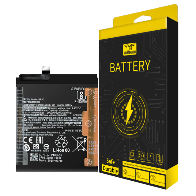 For Xiaomi RedmiK20 Pro Phone, High-quality and Interchangeable Battery BP40 3900mAh Battery