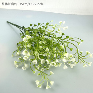 Ramo Pequeño de Saliegas Doradas de 35 cm, Flores Artificiales de Plástico Rojo Púrpura, Decoración para el Hogar, Accesorios para Bodas - Product Image 6