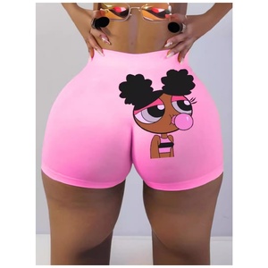 Shorts chauds pour femmes avec imprimé lettres, style streetwear européen et américain, décontractés, pour le fitness, pantalon de yoga léger et à séchage rapide - Product Image 2