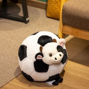 Peluche Vache Football Créative et Mignonne, Coussin Vache Rembourré en Coton PP, Hauteur 31-50cm, pour Enfants de Maternelle, Poupée de Confort - Product Image 6