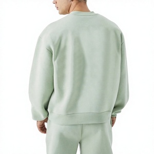 Ensemble de survêtement décontracté imperméable en polaire vert clair uni pour homme, avec capuche, manches longues, coupe régulière, deux pièces (sweat-shirt et pantalon) - Product Image 3