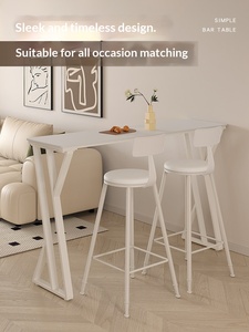 Comptoir <span class=keywords><strong>de</strong></span> <span class=keywords><strong>bar</strong></span> moderne pour usage domestique, style crème, pour balcon, petit comptoir <span class=keywords><strong>de</strong></span> <span class=keywords><strong>bar</strong></span> décontracté, <span class=keywords><strong>table</strong></span> haute simple, comptoir <span class=keywords><strong>de</strong></span> <span class=keywords><strong>bar</strong></span> blanc pur pour cuisine - Product Image 3