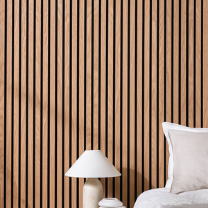 Âm thanh bằng chứng tấm Tường gỗ sồi vàng gỗ tự nhiên Veneer MDF slat sợi polyester tấm âm thanh - Product Image 4
