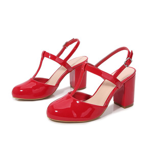 Женские туфли-лодочки, модные туфли-лодочки на массивном каблуке, туфли-лодочки на массивном каблуке, милые модные 2024, брендовые новые весенние туфли с ремешком на высоком каблуке и пряжкой - Product Image 4