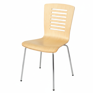 Juego de mesa de comedor cuadrada de diseño moderno con sillas de madera apilables de 3 líneas para muebles de hogar o cocina - Product Image 1